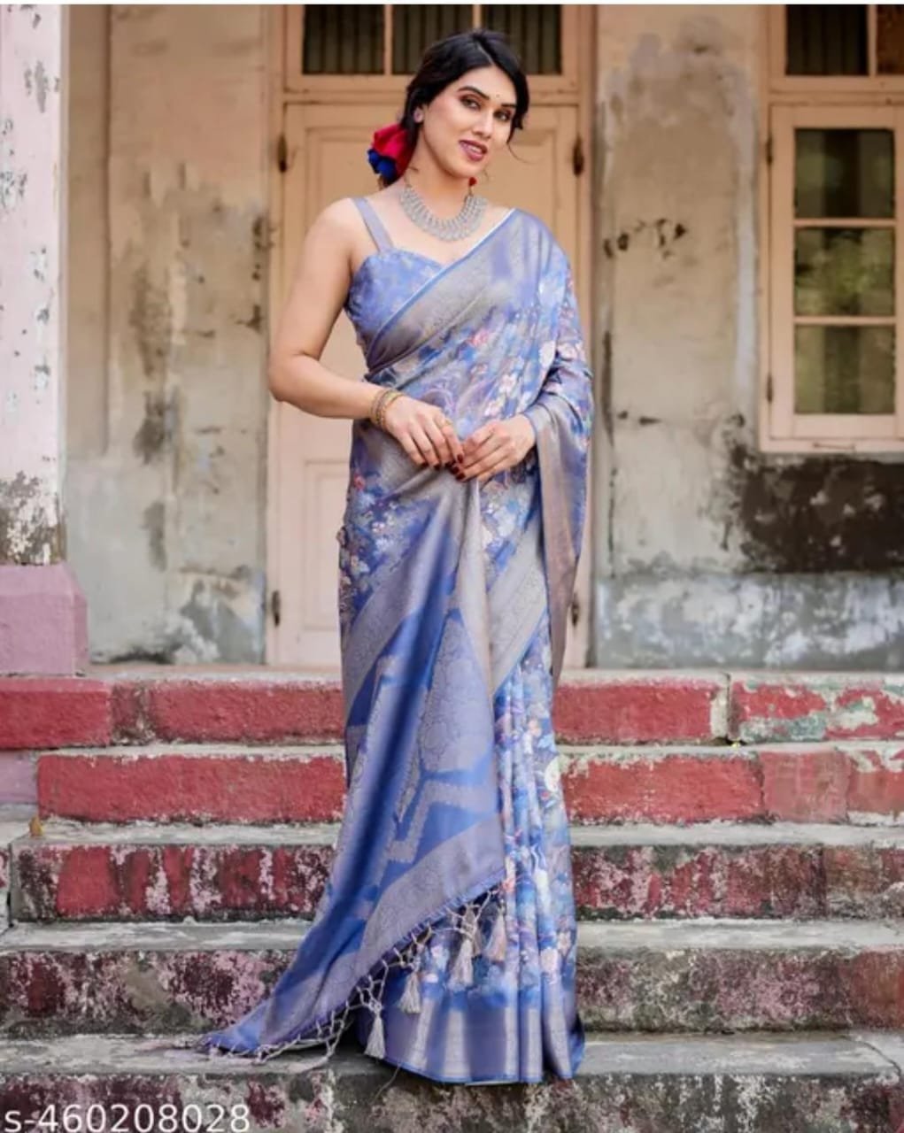 Exquisite Banarasi Silk Saree with Tassels for Bridal & Party Wear